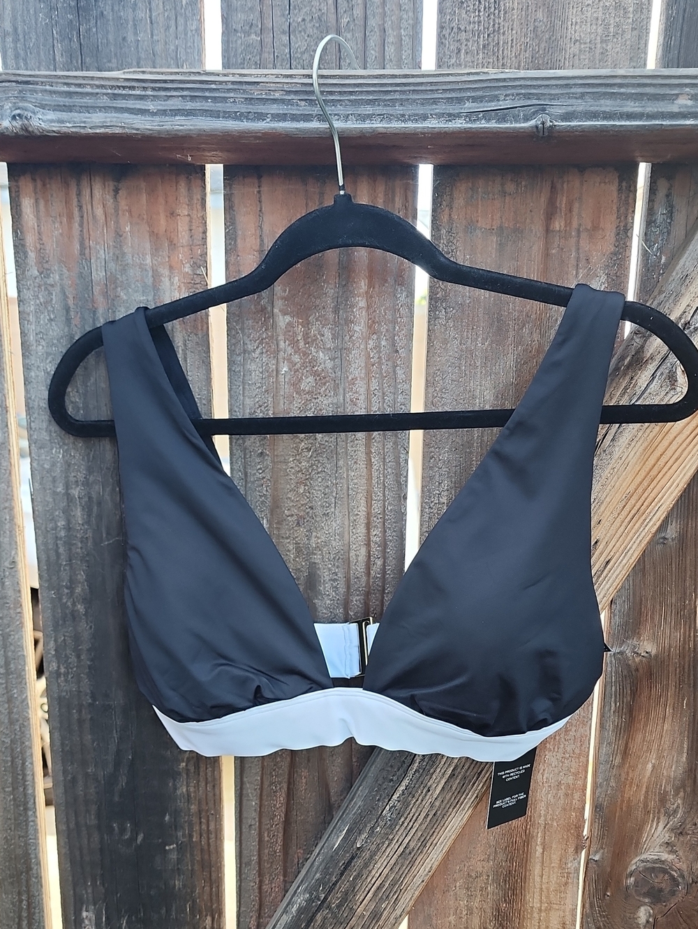 New Lauren Ralph Lauren Black & White Bikini Top & Bottom Set, NWT, Sz. 12